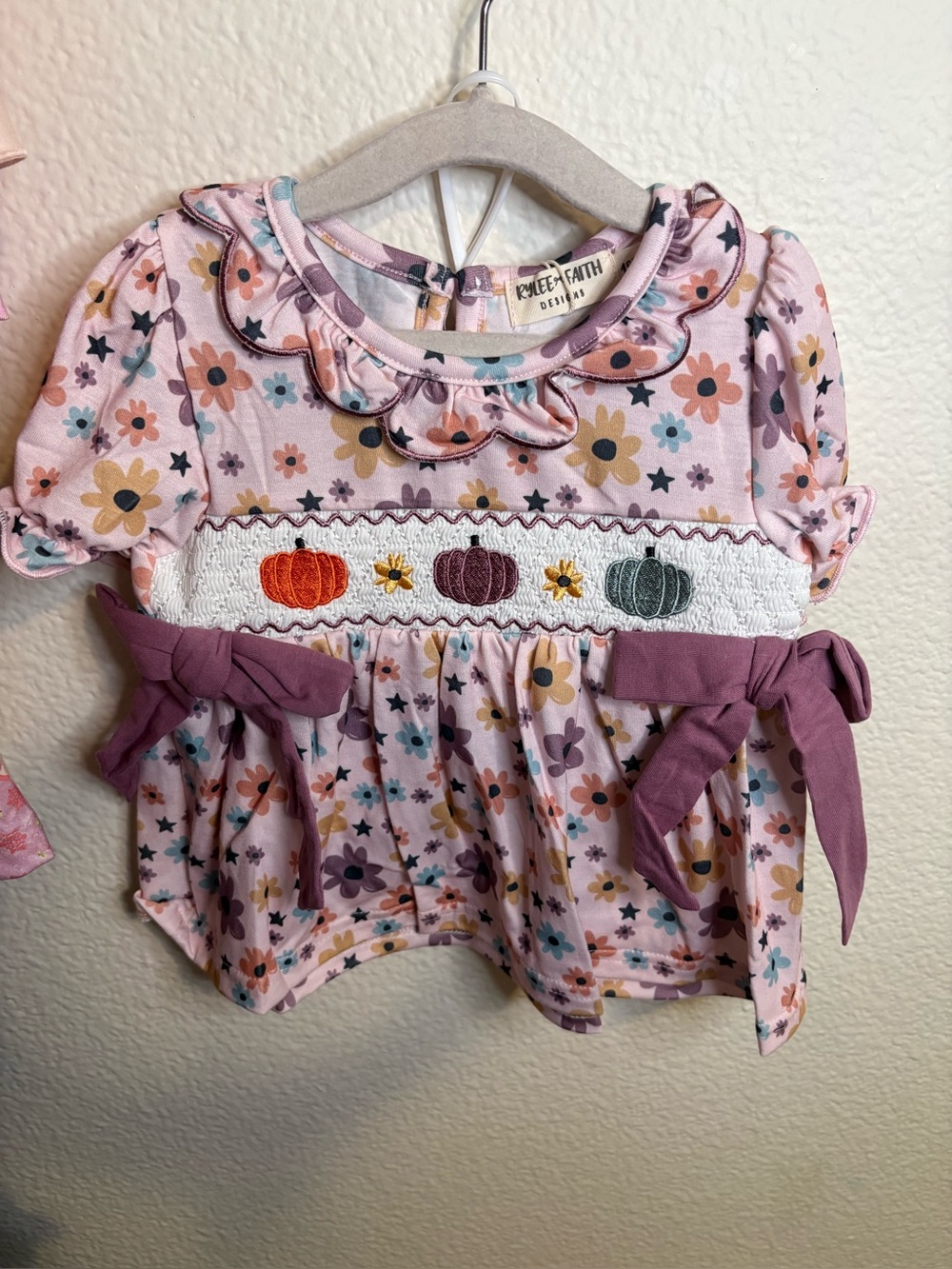 Floral Smocked Pumpkin Dress for Kids